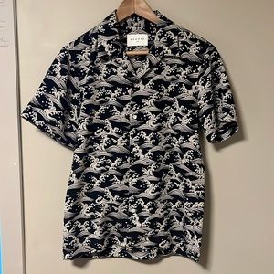 Sandro camp collar wave shirt, small